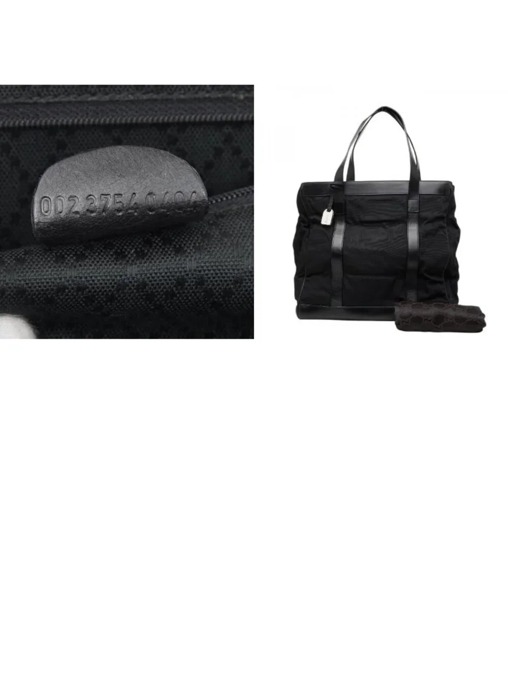 Gucci Tote 002 Black Nylon Canvas